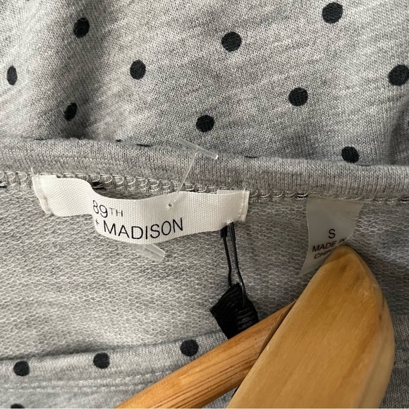 NWT 89th and MADISON POLKA DOT Knit Pullover Sweater Top Lace Hem Sz S - Picture 5 of 6